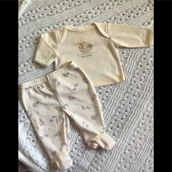 Rare 1970’sNoah’s Ark Appliqué two by two Preemie - Picture 4 of 7